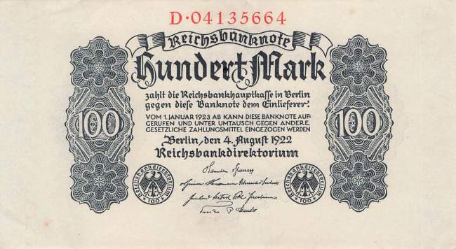 100 Mark 1922 ro.72 D
